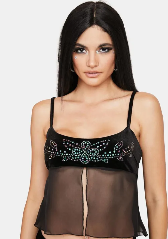 Call My Hotline Sheer Cami Tank sold by Dolls Kill