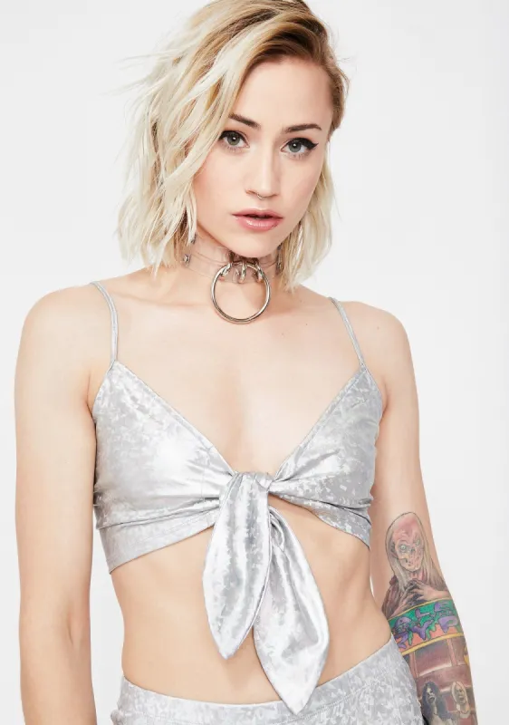 Cosmic Acid Fairy Hologram Bra Top sold by Dolls Kill