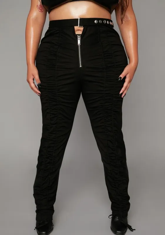 Babe Look At Me Now Ruched Pants sold by Dolls Kill