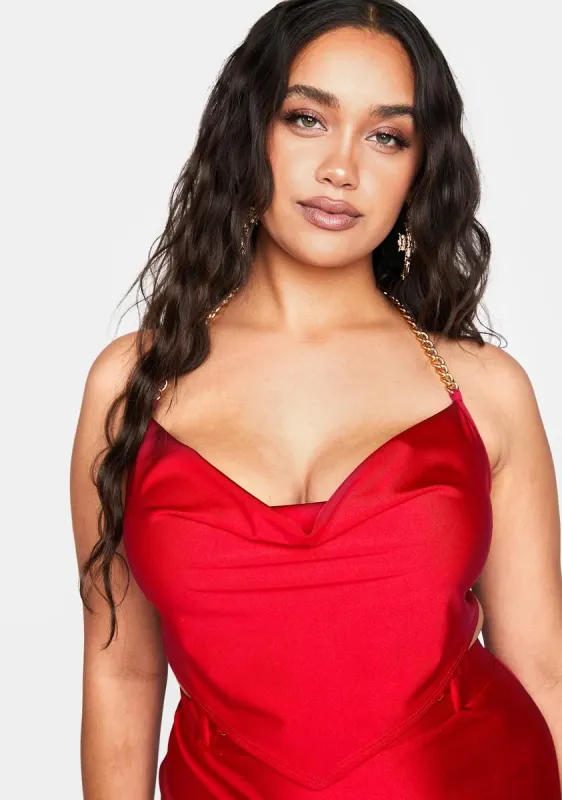 Plus Hot Cowl At Me Halter Top sold by Dolls Kill