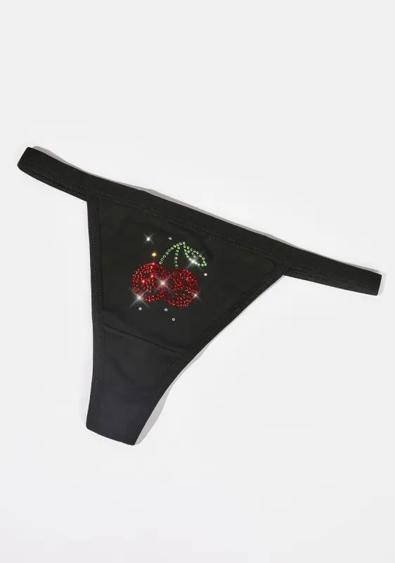 Cherry Rhinestone Thong sold by Dolls Kill
