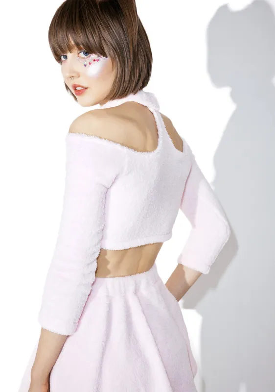 Candy Fluff Choker Crop Top sold by Dolls Kill