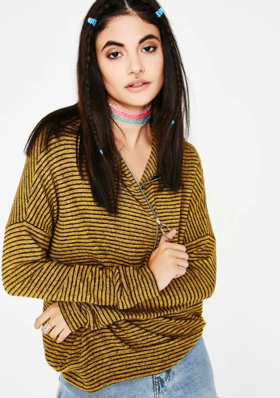 Pull Up Striped Sweater sold by Dolls Kill