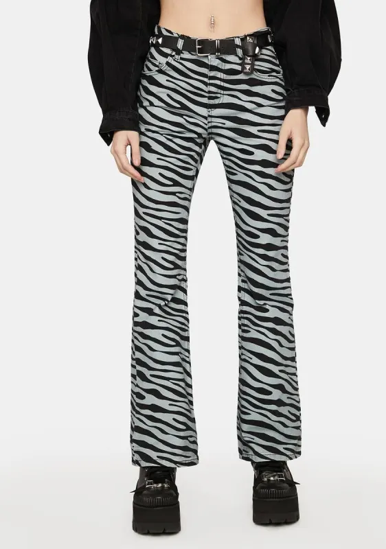 Zebra Print Wild Jeans sold by Dolls Kill