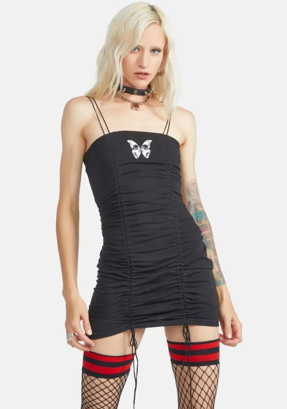 Butterfly Kiss Ruched Mini Dress sold by Dolls Kill