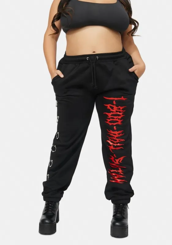 Plus Gates Of Hell Pierced Sweatpants sold by Dolls Kill