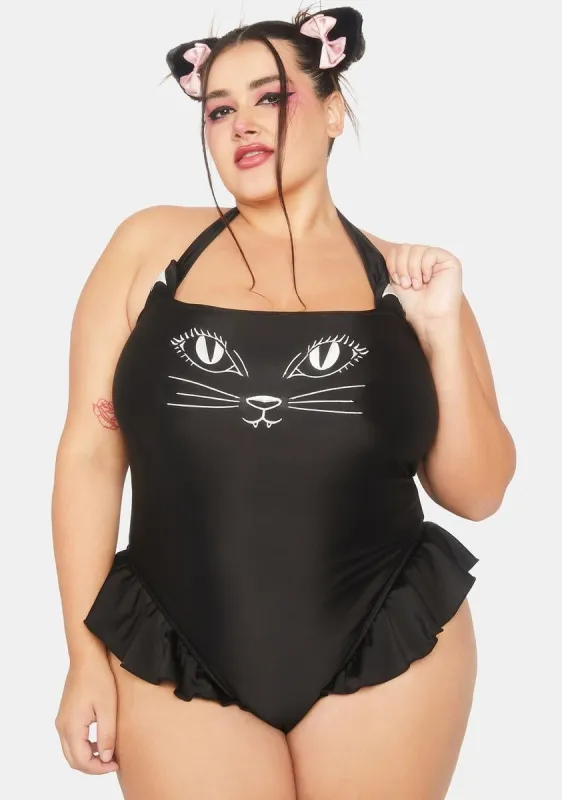 Plus Divine Feline One Piece Swimsuit sold by Dolls Kill