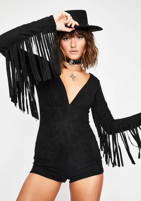 Yee MF Haw Fringe Romper sold by Dolls Kill