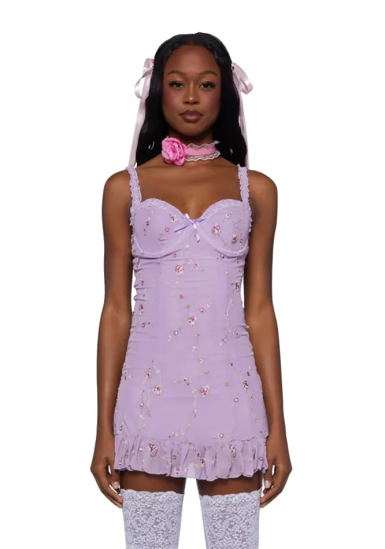 I'm Baby Mini Slip Dress- Purple sold by Dolls Kill