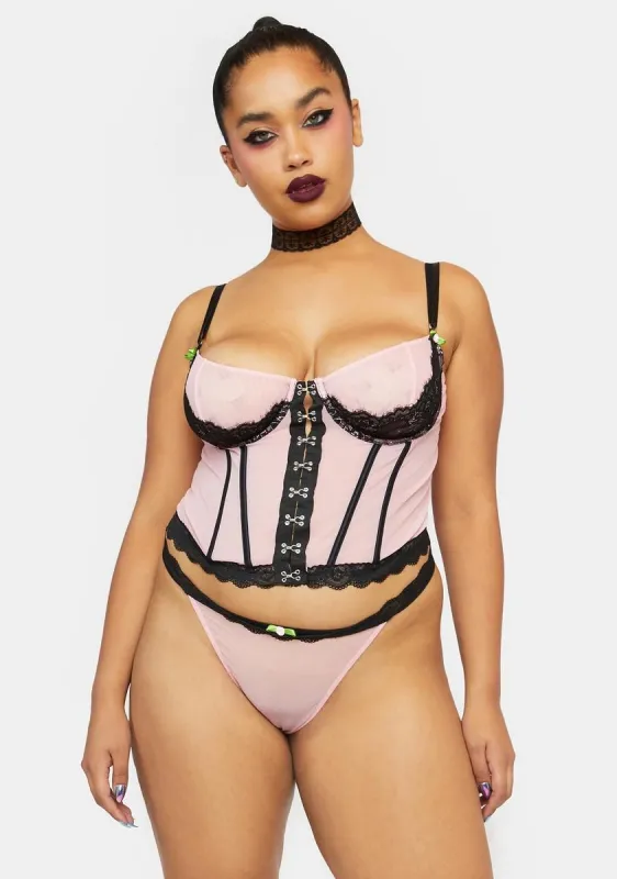 Plus Natural Talent Mesh Lingerie Set sold by Dolls Kill