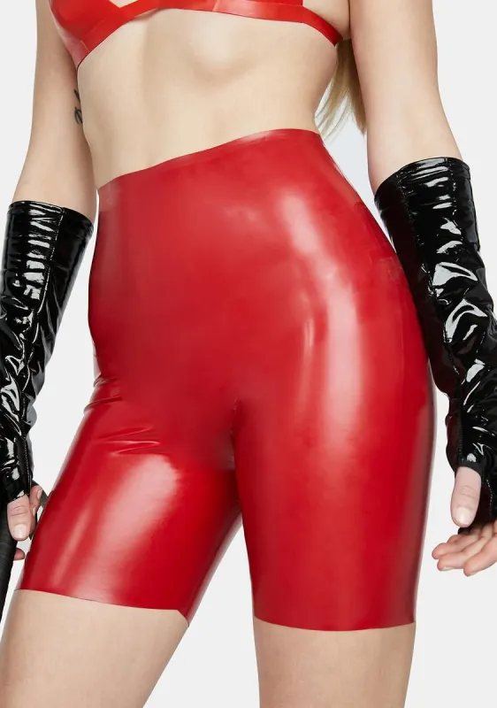 Red Latex Panty Shorts sold by Dolls Kill