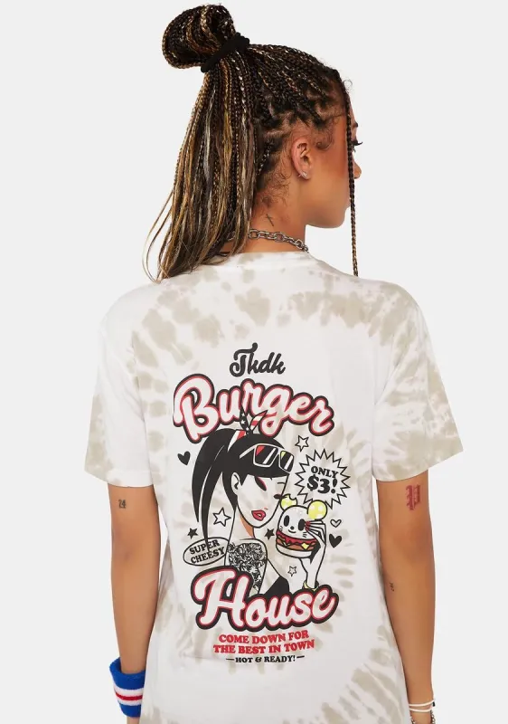 Burger House Tie Dye Tee sold by Dolls Kill