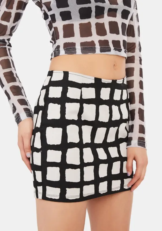 Mono Check Ima Mini Skirt sold by Dolls Kill