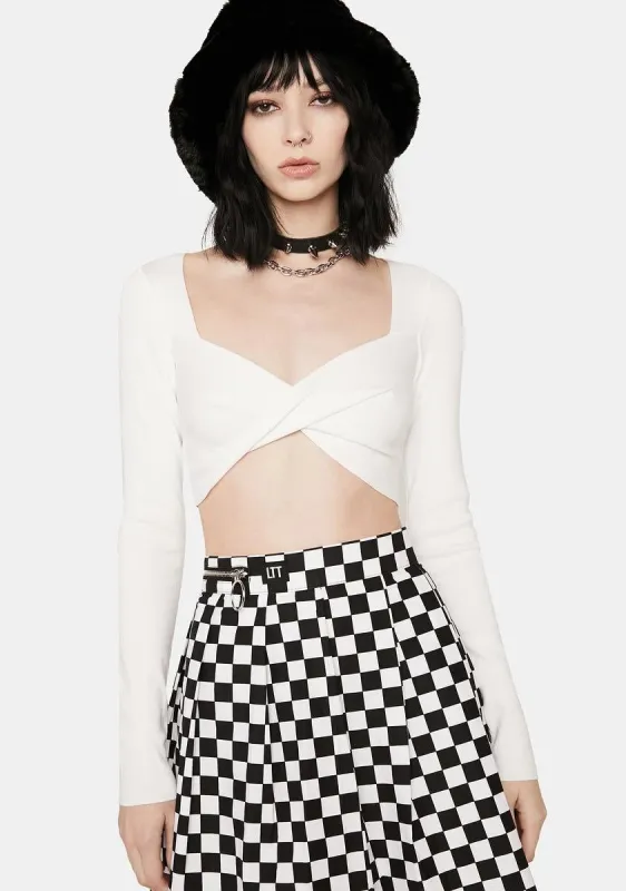 Cool Dramatic Much Crop Top sold by Dolls Kill
