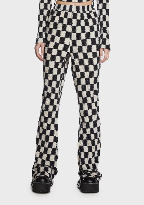 Checkered Flared Trousers sold by Dolls Kill