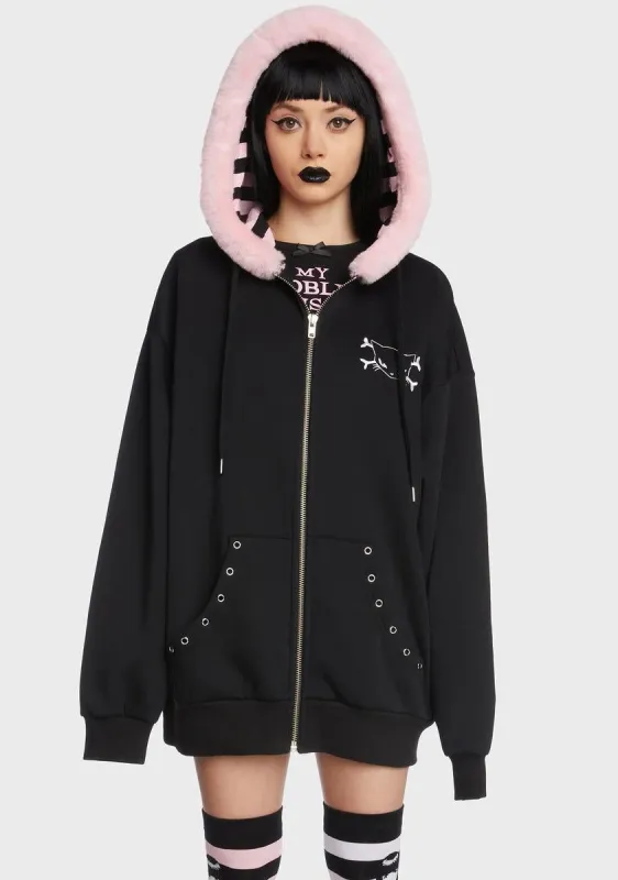Cold Apathy Zip-Up Hoodie sold by Dolls Kill