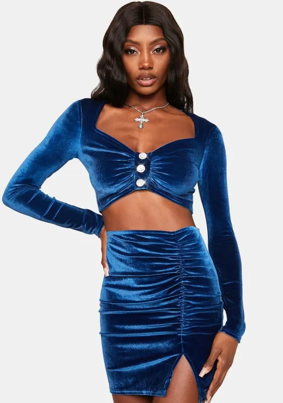 Royal Ever After Velvet Skirt Set sold by Dolls Kill