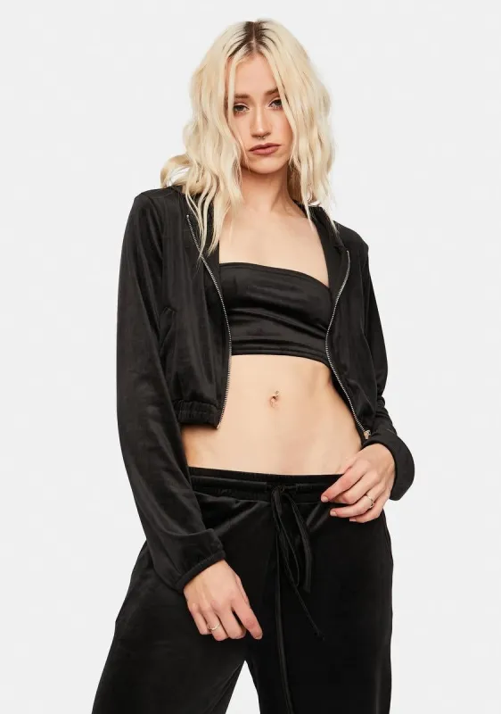 Noir Chill Times Velour Lounge Set sold by Dolls Kill