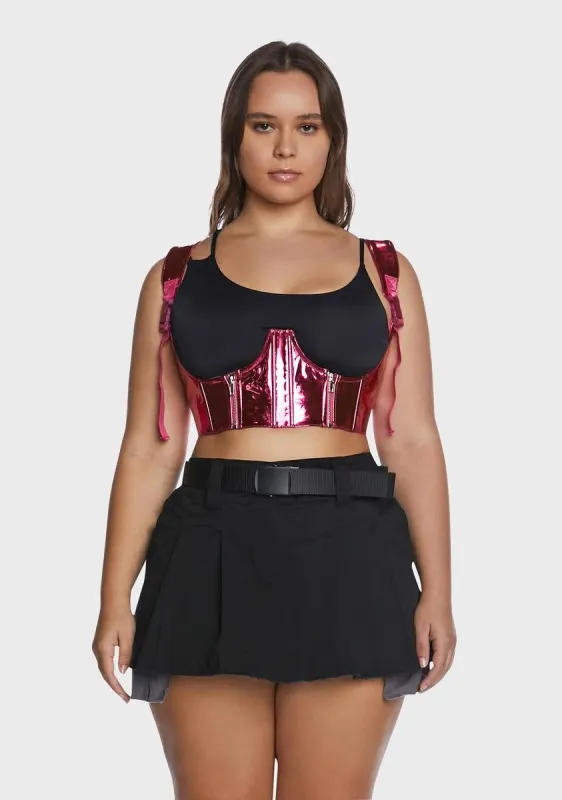 Plus My Type Underbust Corset- Pink sold by Dolls Kill