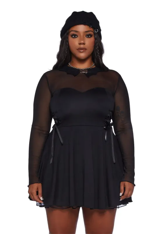 Plus Into The Mists Long Sleeve Dress sold by Dolls Kill