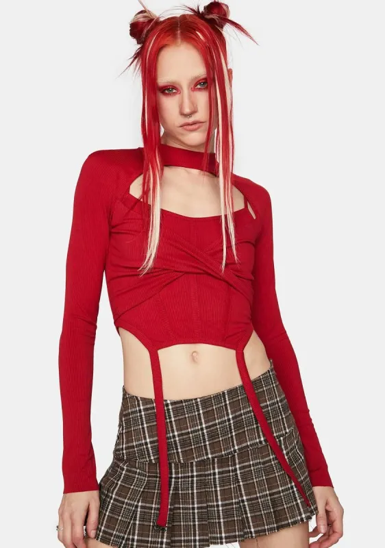 Feminine Conquer Crop Top sold by Dolls Kill