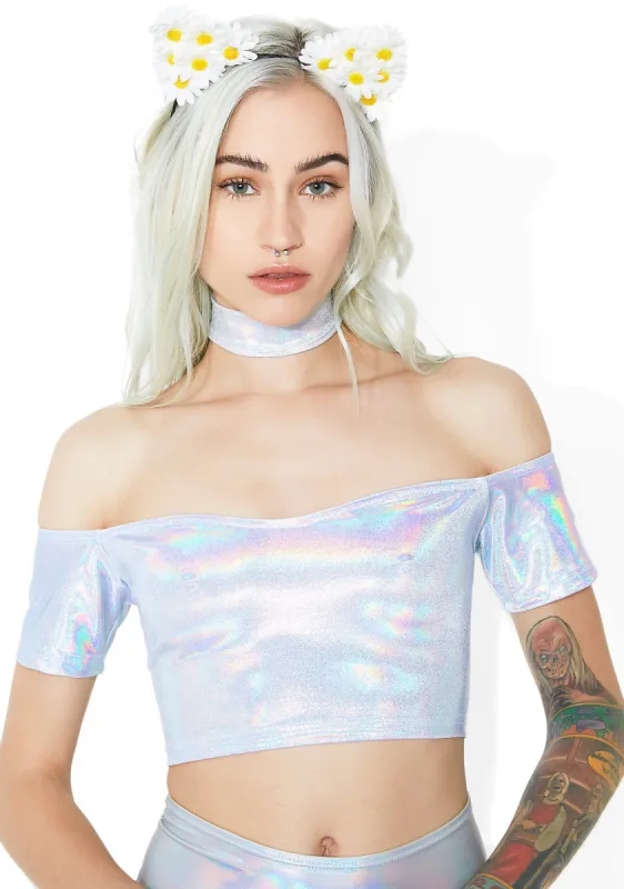 Stardust Reflection Crop Top sold by Dolls Kill