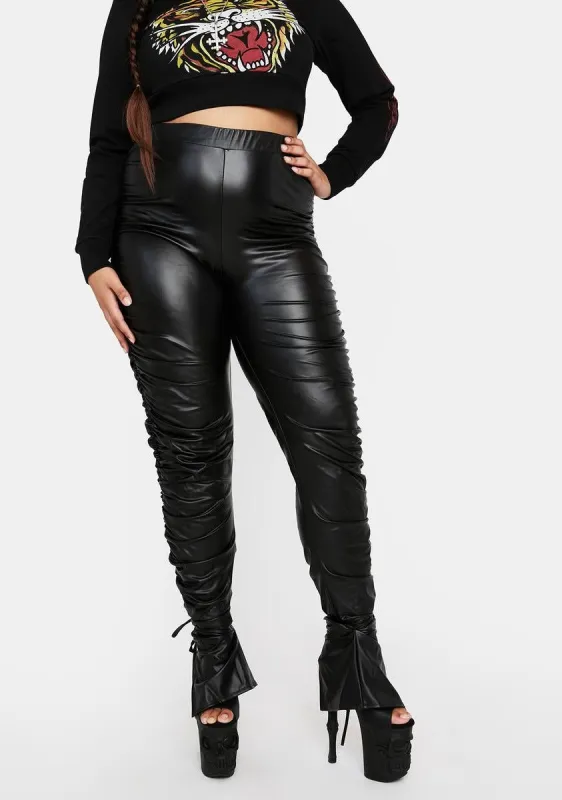 Plus Dark Feelin' Spicy Ruched Pants sold by Dolls Kill