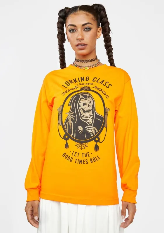 Roll Long Sleeve Graphic Tee sold by Dolls Kill
