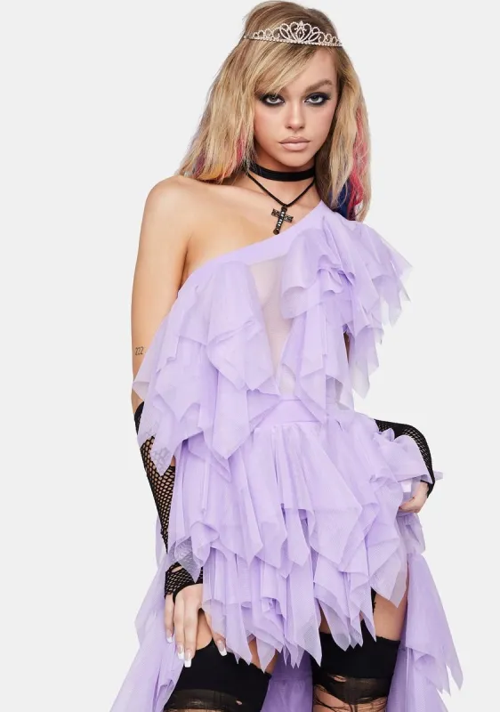 Lilac Ruffle Tulle Dress sold by Dolls Kill