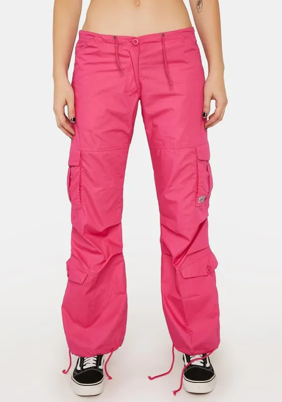 Hot Pink Monica Wind Pants sold by Dolls Kill
