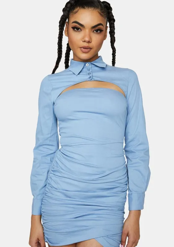 Class Act Ruched Shirt Dress sold by Dolls Kill