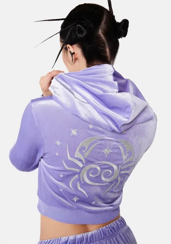 Go Getter Cancer Velour Hoodie made by Dolls Kill