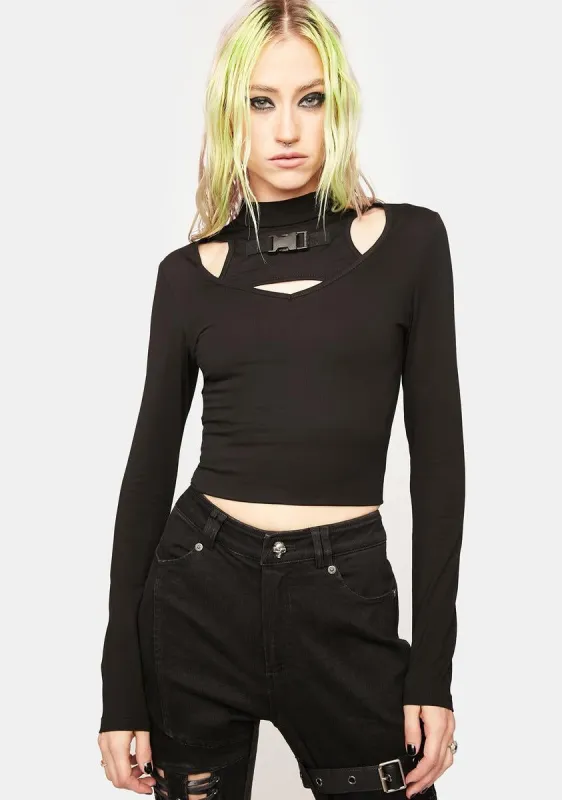 Punk Function Cut Out Long Sleeve Top sold by Dolls Kill