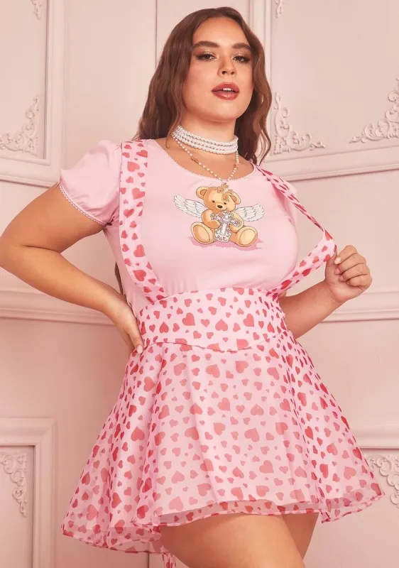 Plus Love Surrounds Me Pinafore Skirt sold by Dolls Kill