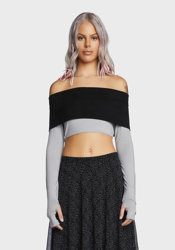 Homespun Date Two Tone Crop Top sold by Dolls Kill