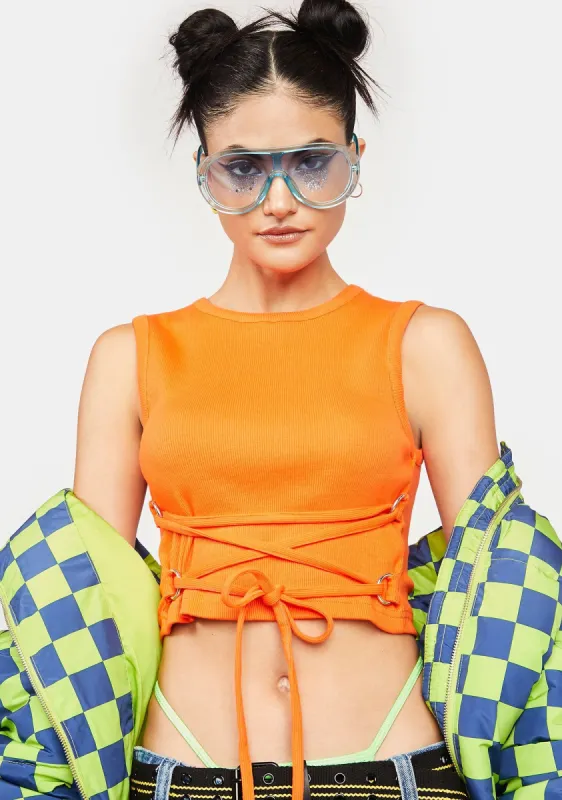 Sleeveless Corset Tank Top sold by Dolls Kill