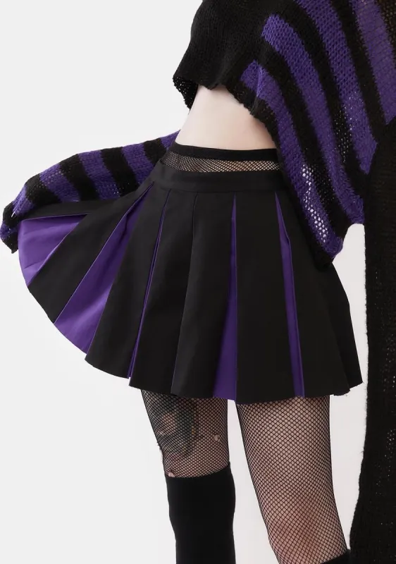 State Of Ruin Pleated Mini Skirt sold by Dolls Kill