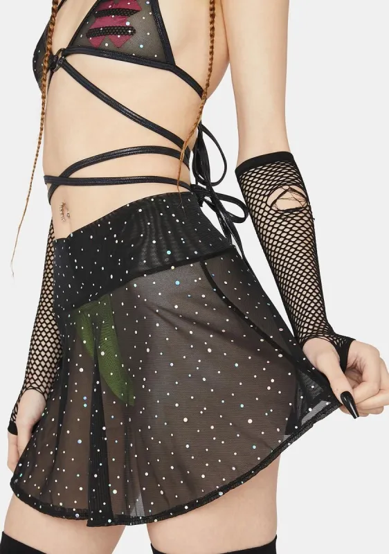 Holographic Dot Circle Skirt sold by Dolls Kill