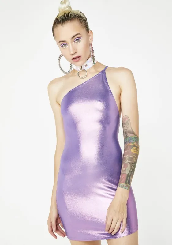 Lavender Shimmer Quisa Dress sold by Dolls Kill