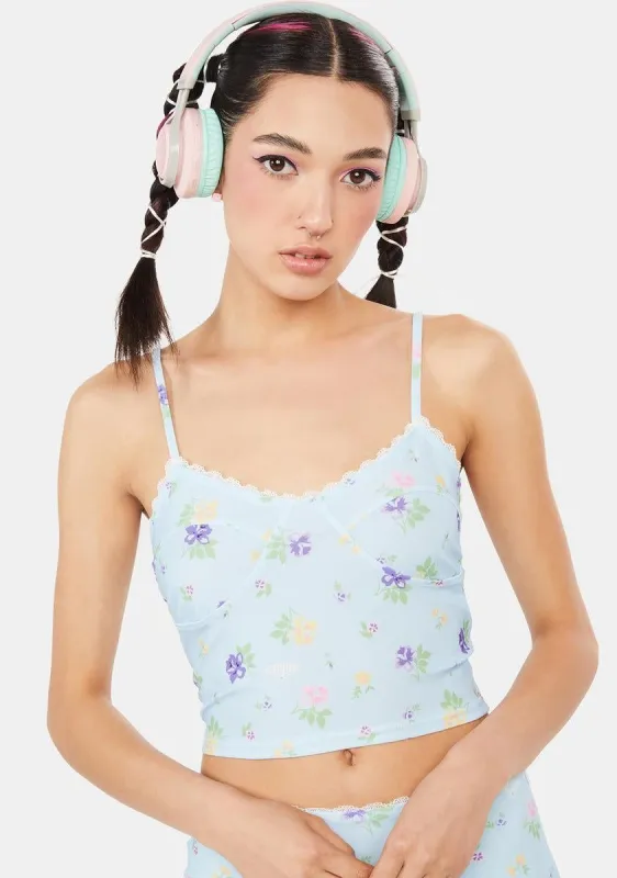 Flower Power Lace Cami sold by Dolls Kill