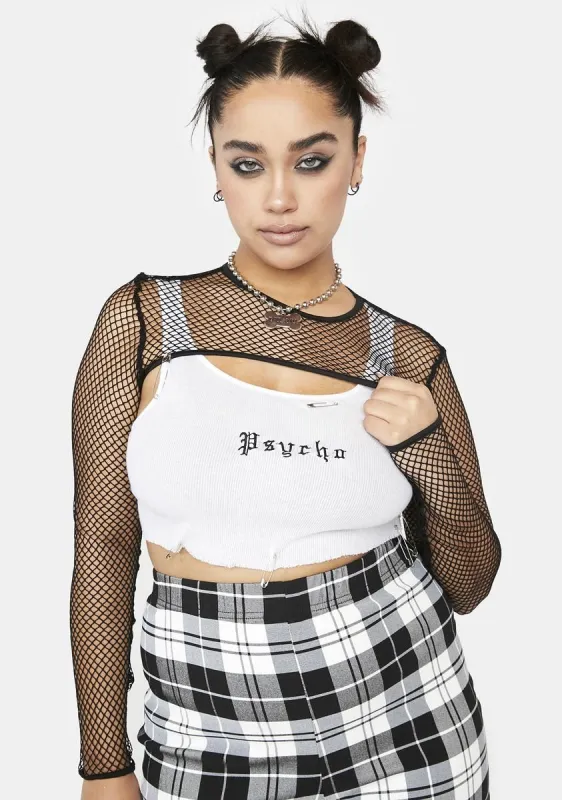 Plus Won't Forget Ya Fishnet Shrug sold by Dolls Kill