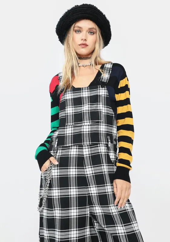 Solstice Plaid Overalls sold by Dolls Kill