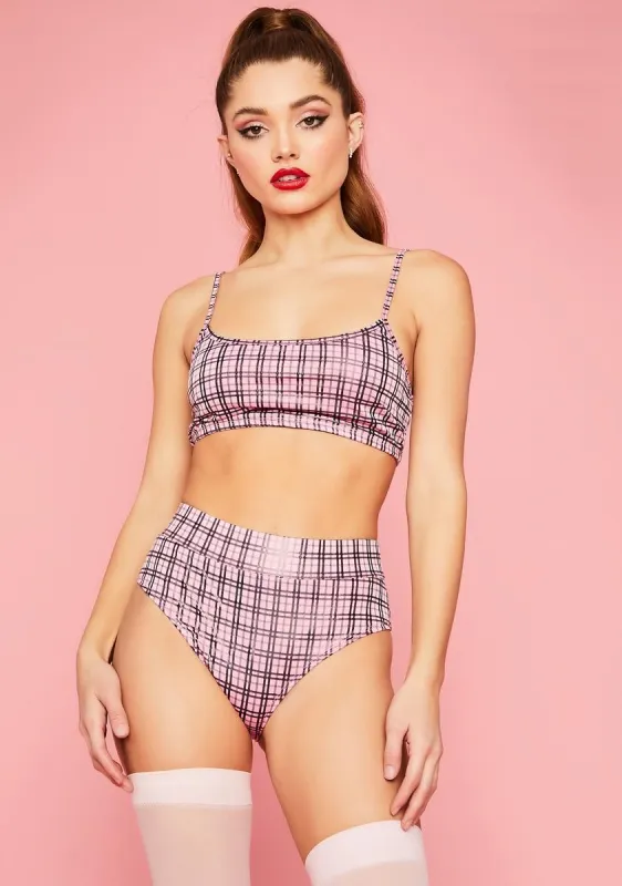 Tastes Like Candy Plaid Hot Shorts Set sold by Dolls Kill