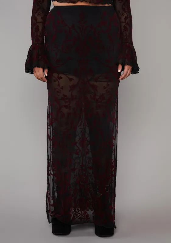 Plus Death Unites Us Maxi Skirt sold by Dolls Kill