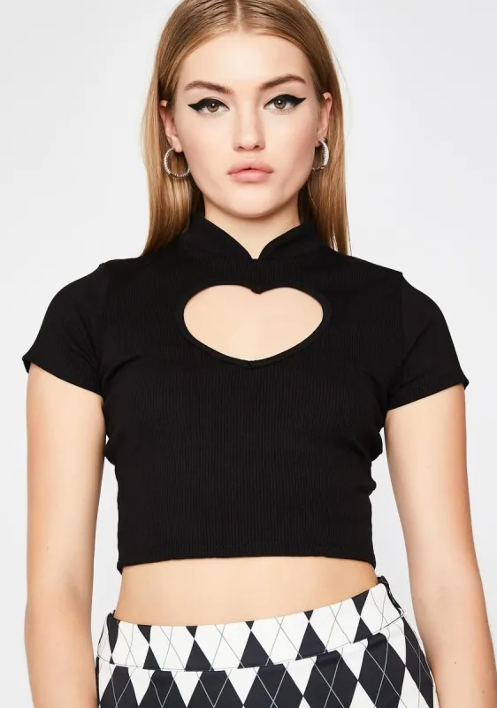 Night Love More Cut-Out Top sold by Dolls Kill
