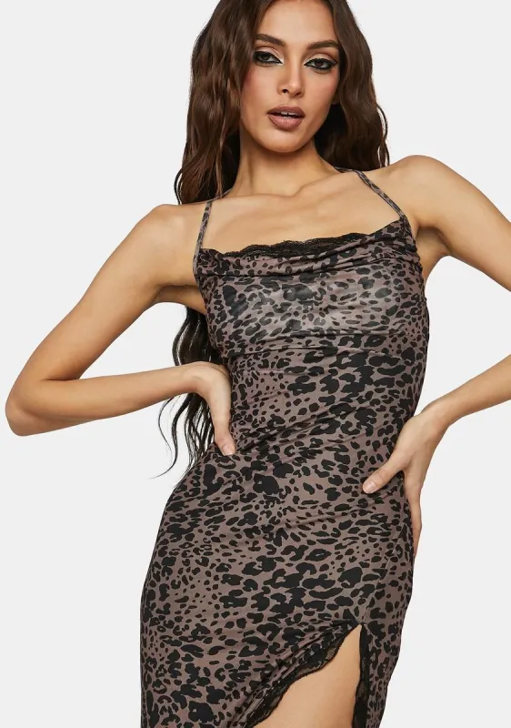 Winner Winner Leopard Print Midi Dress sold by Dolls Kill