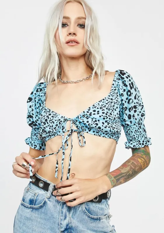 Baby Blue Crop Top sold by Dolls Kill