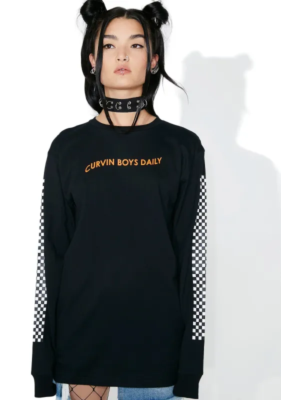 Curvin' Long Sleeve Tee sold by Dolls Kill