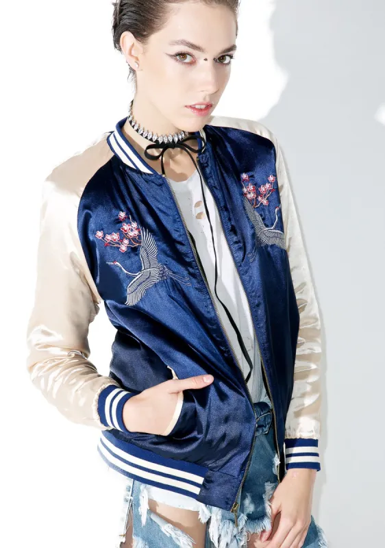 Lucky Crane Bomber Jacket sold by Dolls Kill