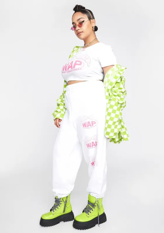 Plus What About Pizza Jogger Sweatpants sold by Dolls Kill